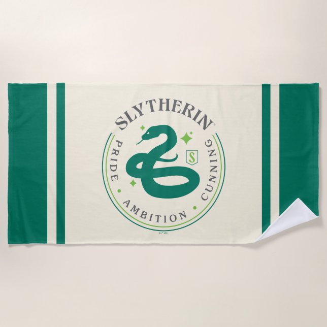 Serviette De Plage SLYTHERIN™ Insigne de fierté de la Maison du serpe (Devant)