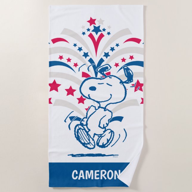 Serviette De Plage Snoopy 4 juillet Danse (Devant)