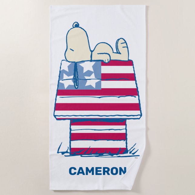 Serviette De Plage Snoopy sur 4 juillet Dog House (Devant)