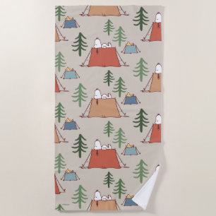 Serviette De Plage Snoopy & Woodstock Go Camping Motif