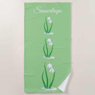 Serviette De Plage Snowdrops (Galanthus nivalis) Personnalisé