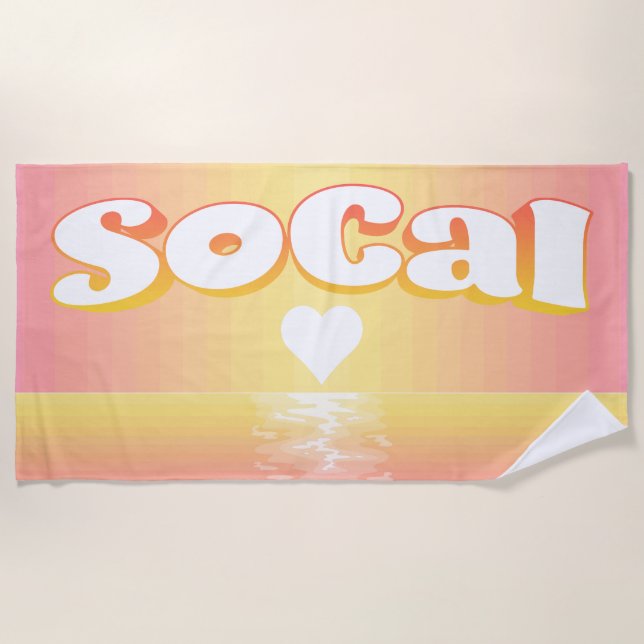 Serviette De Plage SoCal Sunset Love Beach Blanket (Devant)