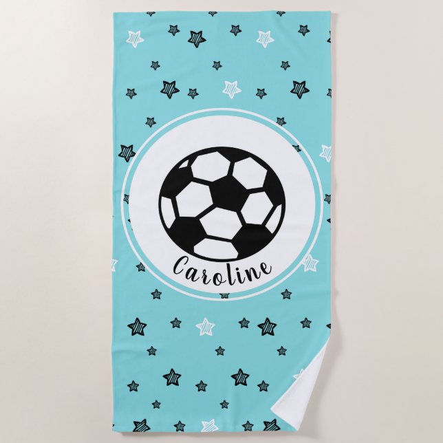 Serviette De Plage Soccer Love mignonne Star Filles Motifs Personnali (Devant)