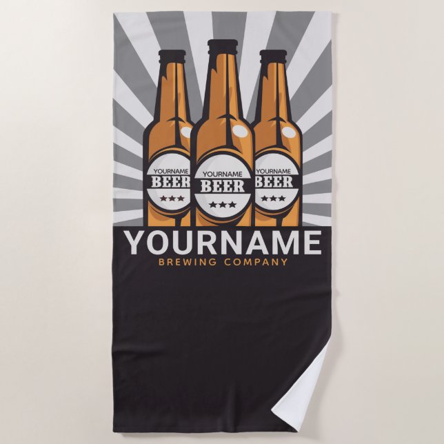 Serviette De Plage Société de brasserie artisanale personnalisée  (Devant)