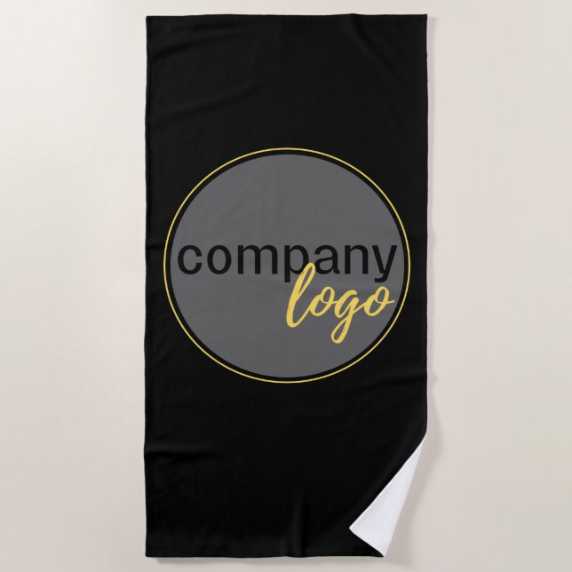 SERVIETTE DE PLAGE SOCIÉTÉ MODERNE ENTREPRISE PROPRE LOGO NOIR (Devant)