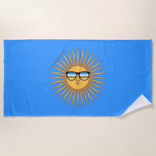 Serviette De Plage Soleil en Shades sur un