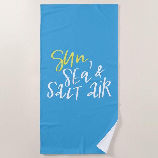 Serviette De Plage Soleil, Mer Et Air Salé (Devant)