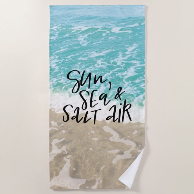 Serviette De Plage Soleil, Mer Et Air Salé (Devant)