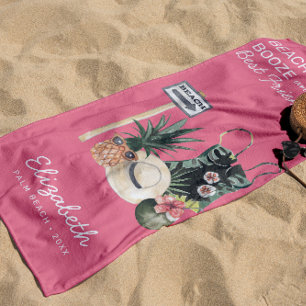Serviette De Plage Sorbet Rose de Pastèque   Plage Été Tropical