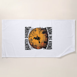 Serviette De Plage Sorcière de Lune d'Halloween Chemise de Nuit Vinta