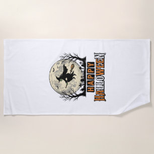 Serviette De Plage Sorcière Vintage Joyeux Halloween Vector Design_1