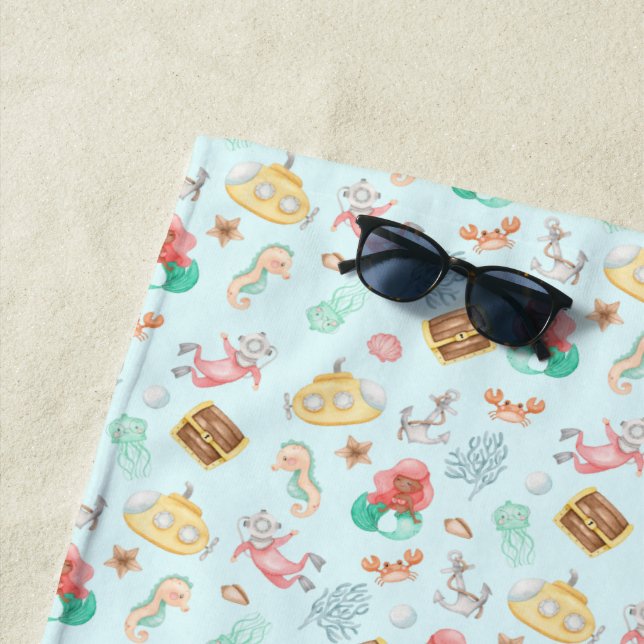 Serviette De Plage Sous la mer (En situation)