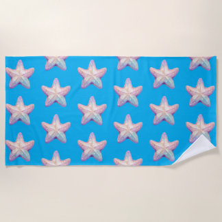 Serviette De Plage Sparkly Starfish Caribbean Blue Beach Towel