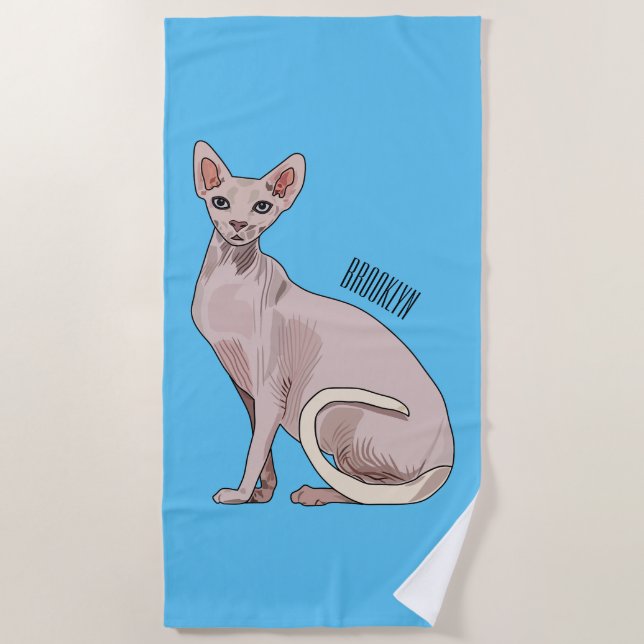 Serviette De Plage Sphynx cat (Devant)