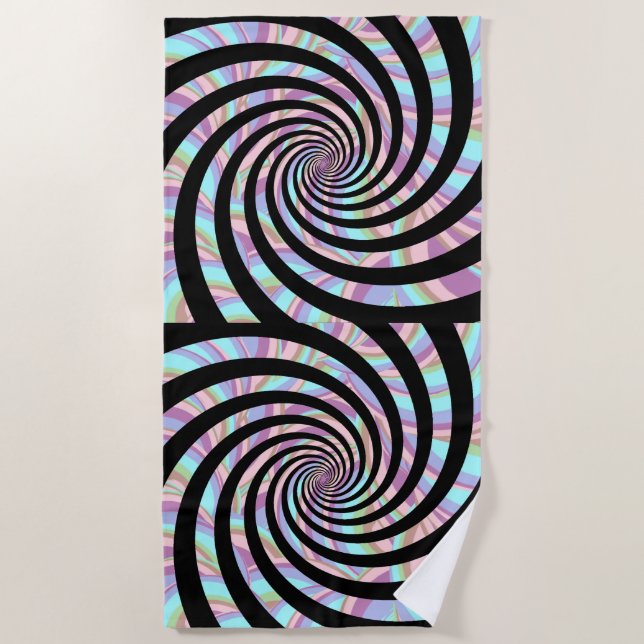 Serviette De Plage Spirales multicolore - noir (Devant)