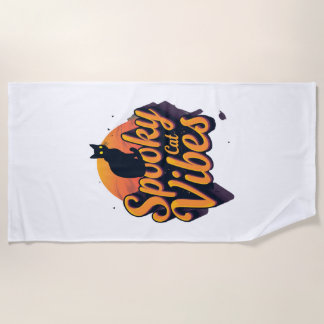 Serviette De Plage Spooky Cat Vibes 2