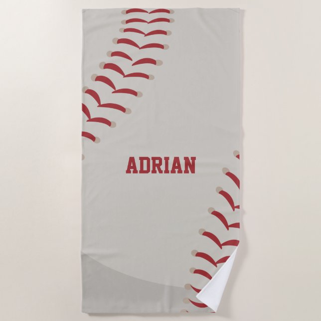 Serviette De Plage Sports de baseball personnalisés (Devant)