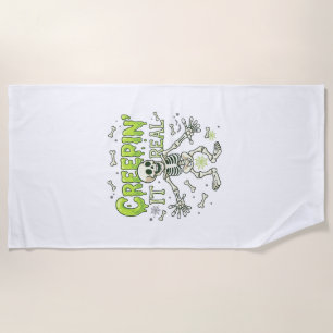 Serviette De Plage Squelette de véritable araignée d'Halloween de cré