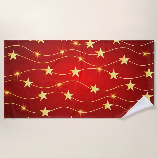 Serviette De Plage Star Adored Ruby Motif rouge (Devant)