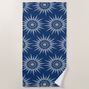 Serviette de plage - Starburst Carrelé sur le bleu