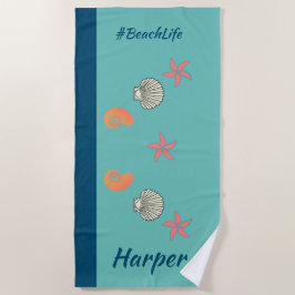 Serviette De Plage Starfish and Seashells Ocean Beach Life