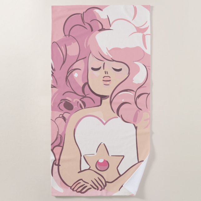Serviette De Plage Steven Universe | Illustration de quartz Rose (Devant)