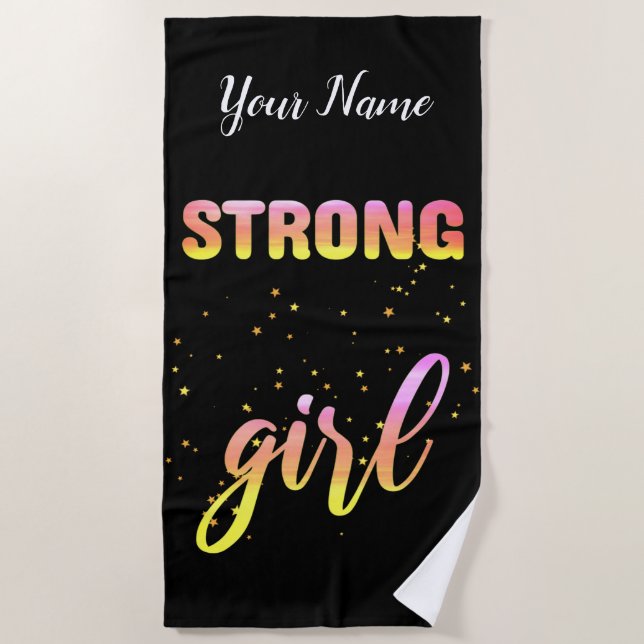 Serviette De Plage Strong Girl Pastel Star (Devant)