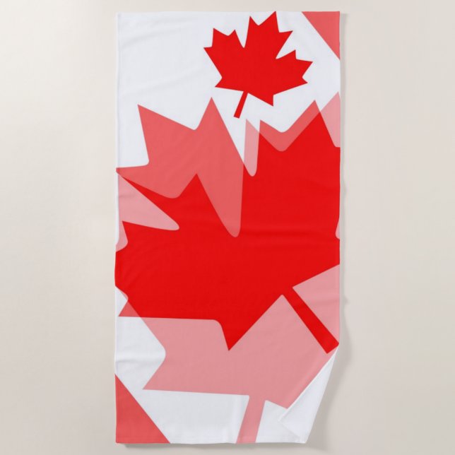 Serviette De Plage Style canadien Feuille d'érable rouge en couches C (Devant)