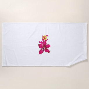 Serviette De Plage Style floral, ArtyClick Crimson, Or léger
