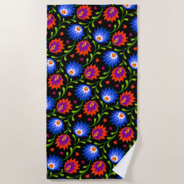 Serviette De Plage Style mexicain coloré motif floral élégant gras