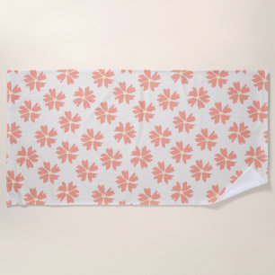 Serviette De Plage Style rose floral décalé blanc