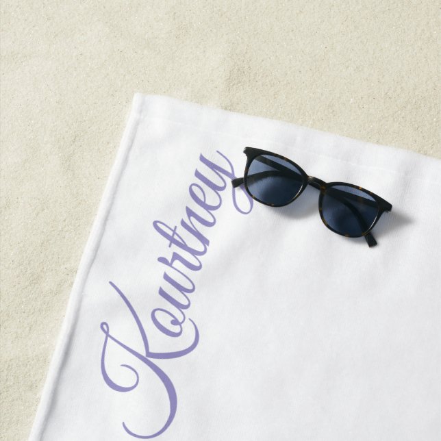 SERVIETTE DE PLAGE STYLISH MODERN CUSTOM NAME BRIDE BACHELOR PARTY  (En situation)