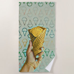 Serviette De Plage Summer ice cream lovers