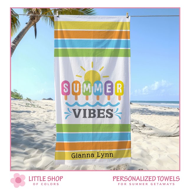 Serviette De Plage Summer Vibes Customizable Girls (Créateur téléchargé)