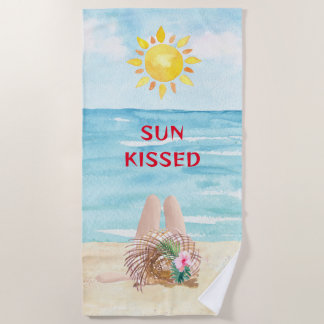 Serviette de plage Sun Kissed avec bain de soleil