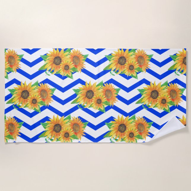 Serviette De Plage Sunflower Floral Gardens (Devant)