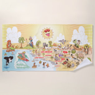 Serviette De Plage Sunset Beach Blanche en Californie du Sud