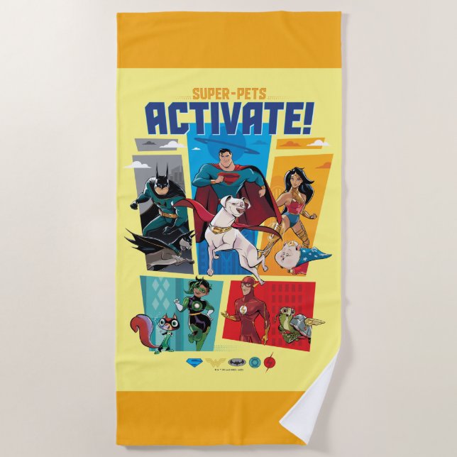 Serviette De Plage Super-Animaux & Justice League - Activez ! (Devant)