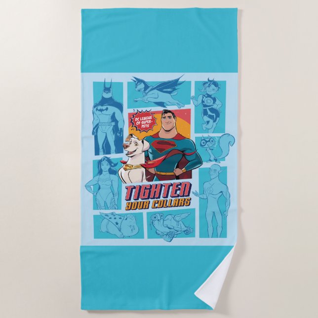 Serviette De Plage Super Pets & Justice League - Serrez vos colliers (Devant)