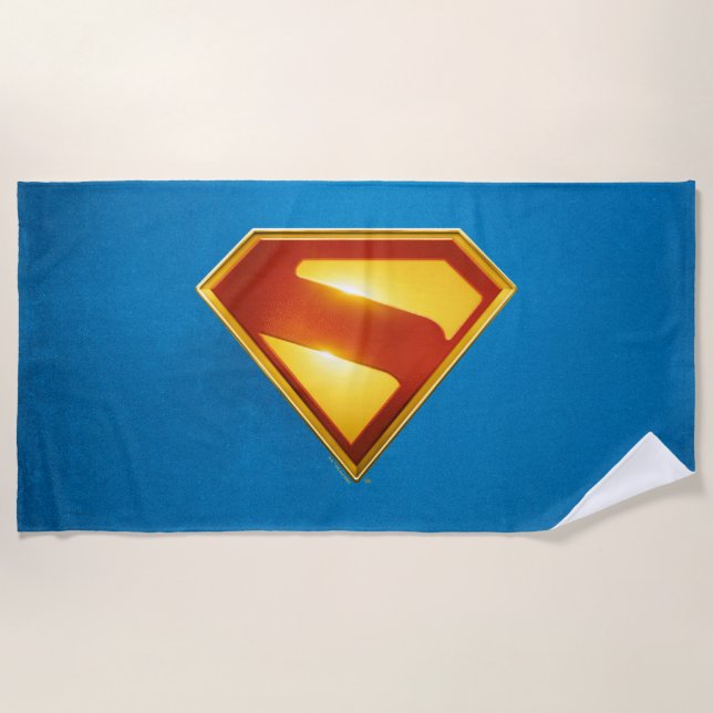 Serviette De Plage Superman Golden S Shield brillance (Devant)