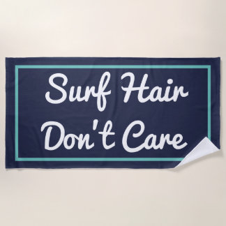 Serviette De Plage Surf cheveux ne se soucient pas Marine et Turquois