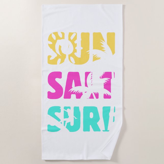Serviette De Plage Surf de sel solaire - Vibes d'été (Devant)
