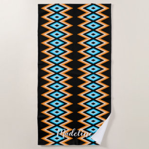Serviette De Plage Surf Tropical Modern Summer Nom personnalisé