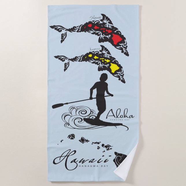 Serviette De Plage Surfer d'îles d'Hawaï (Devant)