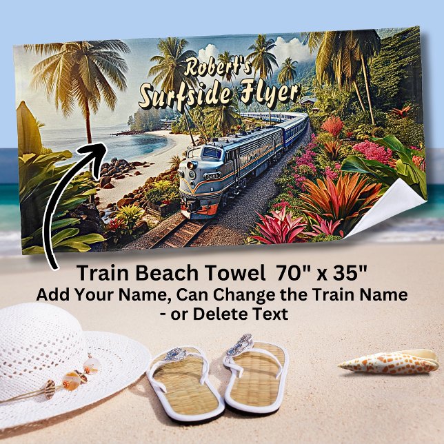Serviette De Plage Surfside Flyer Diesel Train à la plage (Créateur téléchargé)