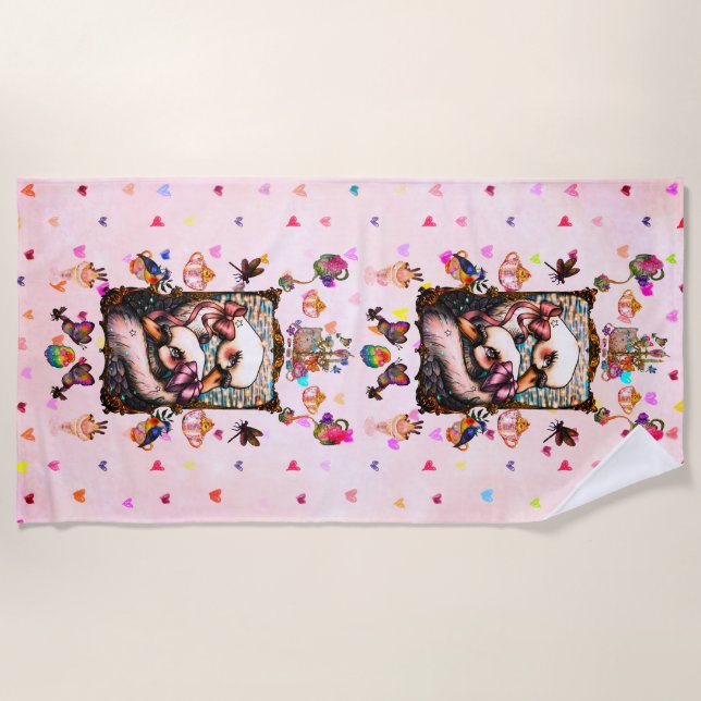 Serviette De Plage Swan lovers (Devant)