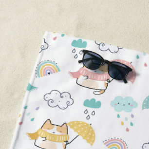 Serviette De Plage Sweet Rainy Day Motif Beach Towel