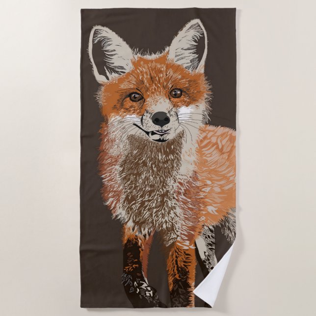 Serviette De Plage Sweet Red Fox Beach Towel (Devant)