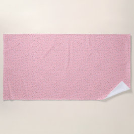 Serviette de plage Sweet Sprinkles (rose fraise)