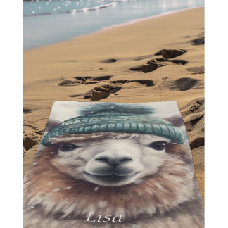 Serviette De Plage Sweet Winter Alpaca, coutume